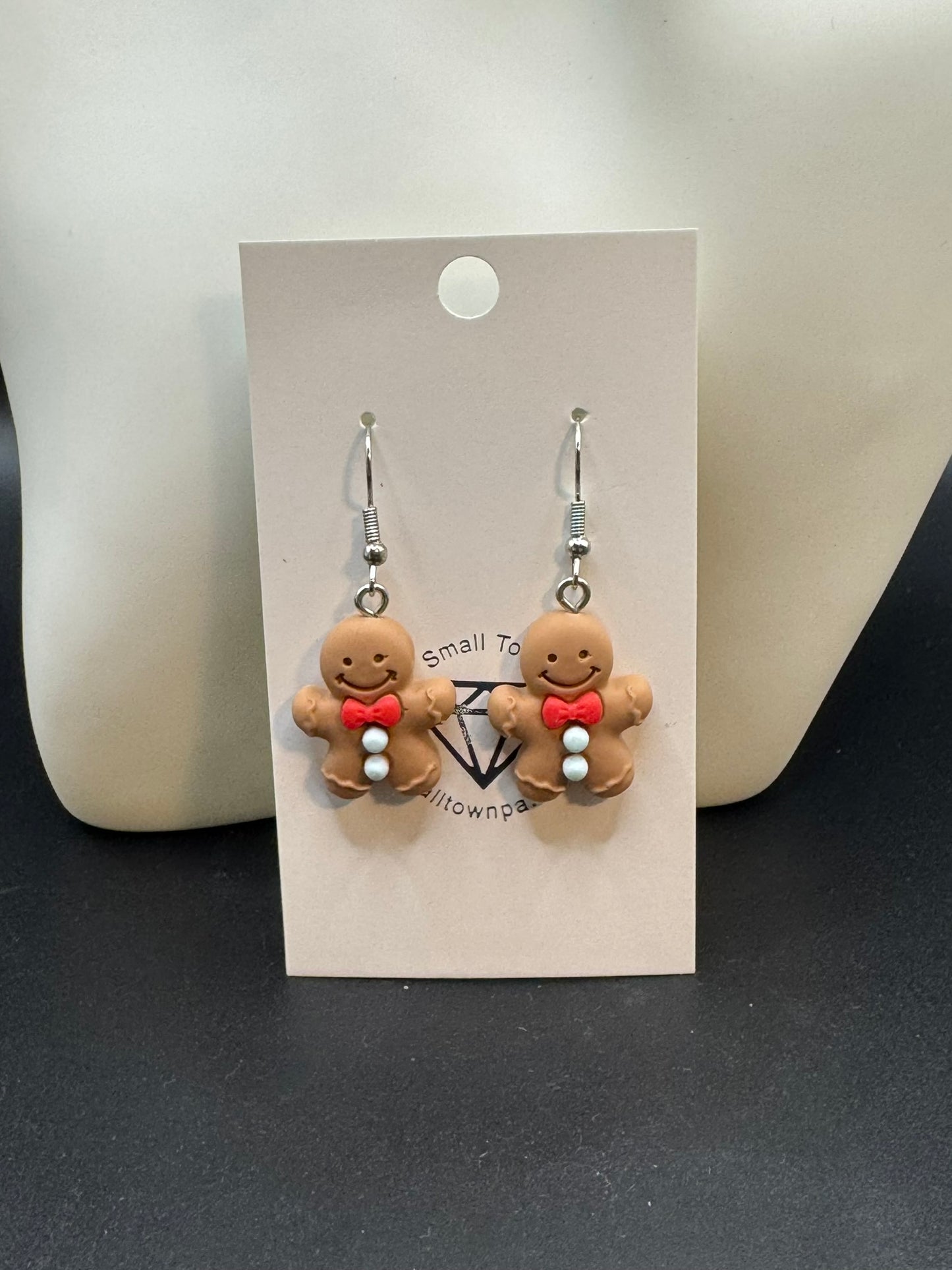 Cute Gingerbread Man Dangle Earrings