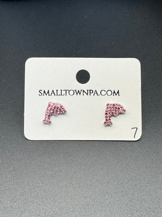 Flashy Pink Dolphin Earrings