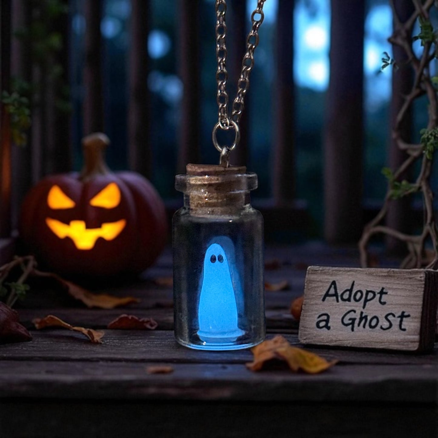 Ghost in a Bottle Necklace