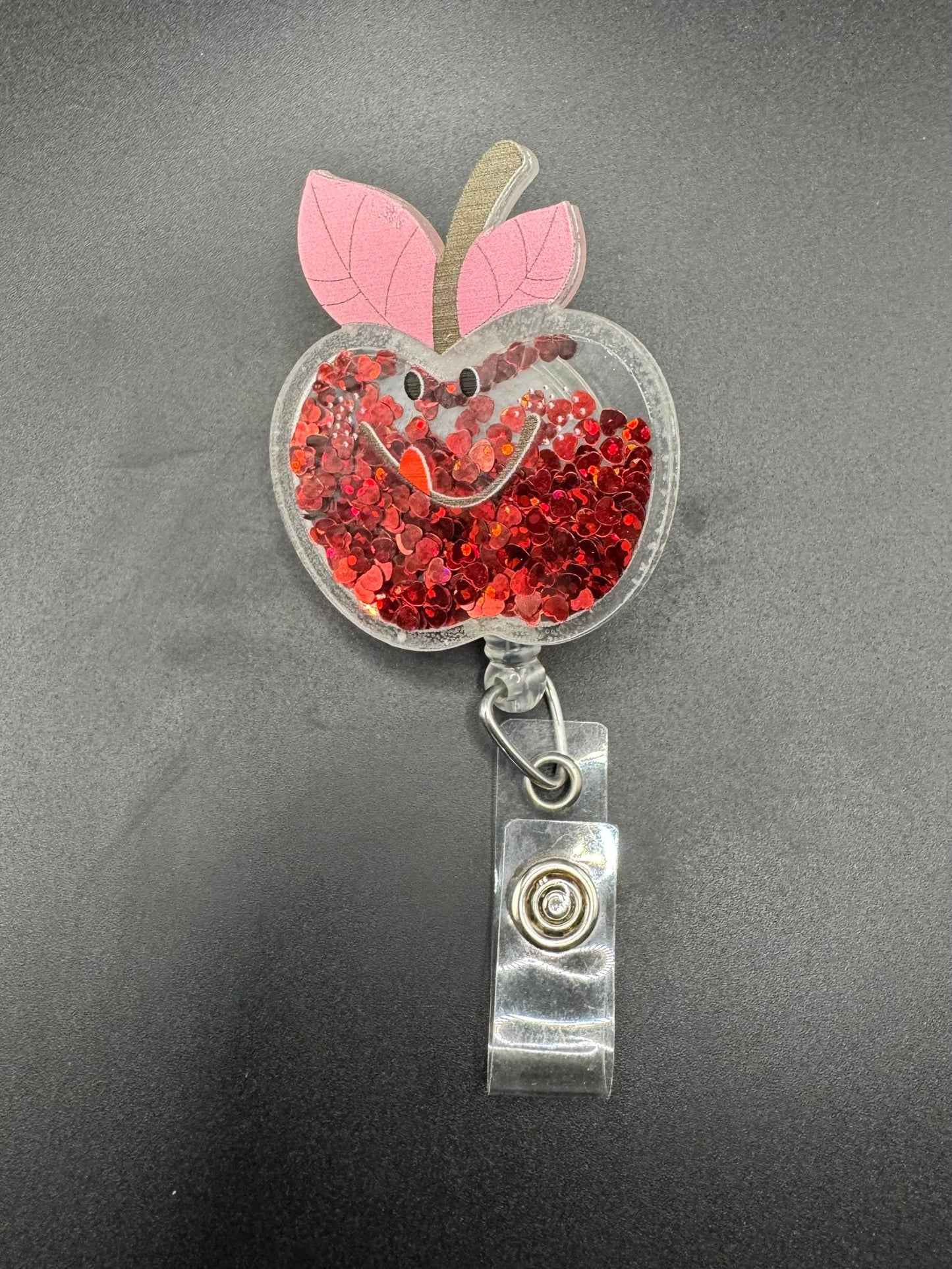 Glitter Apple Badge Reel