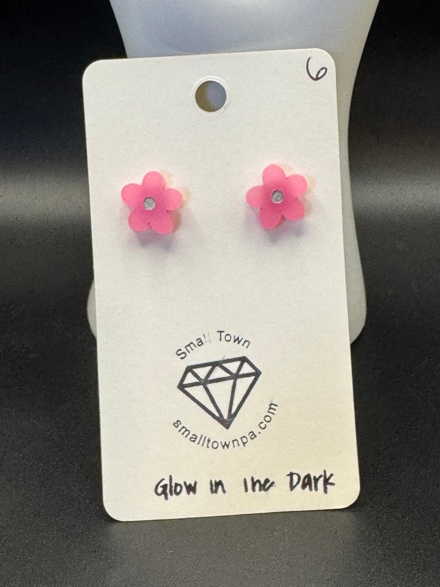 Glowing Pink Flower Studs