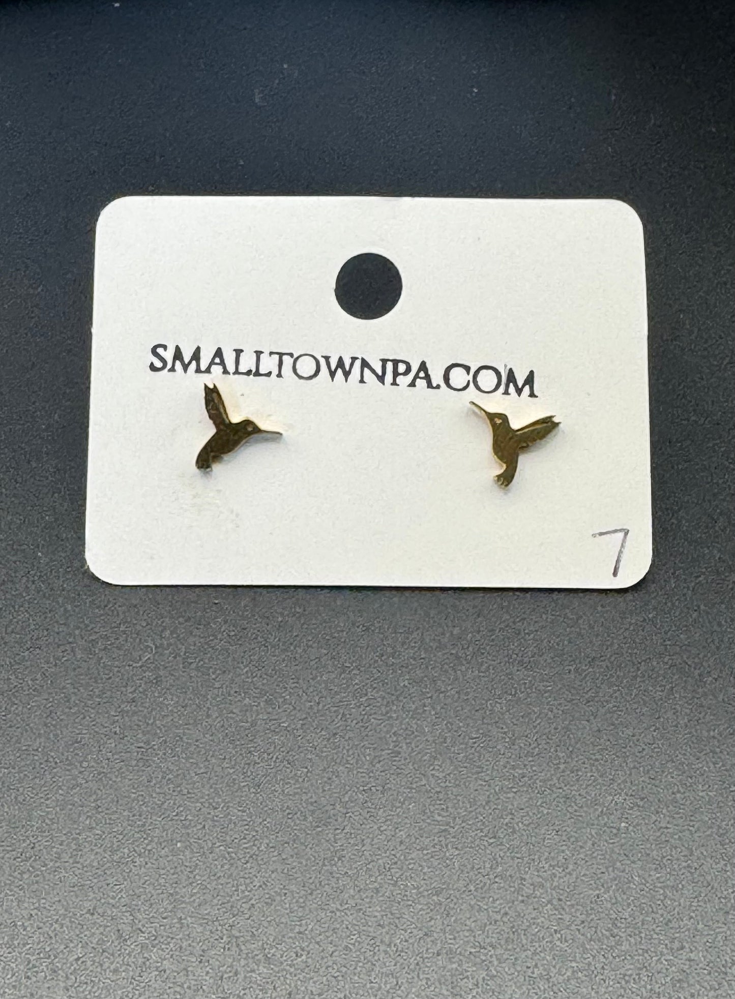 Golden Hummingbird Stud Earrings