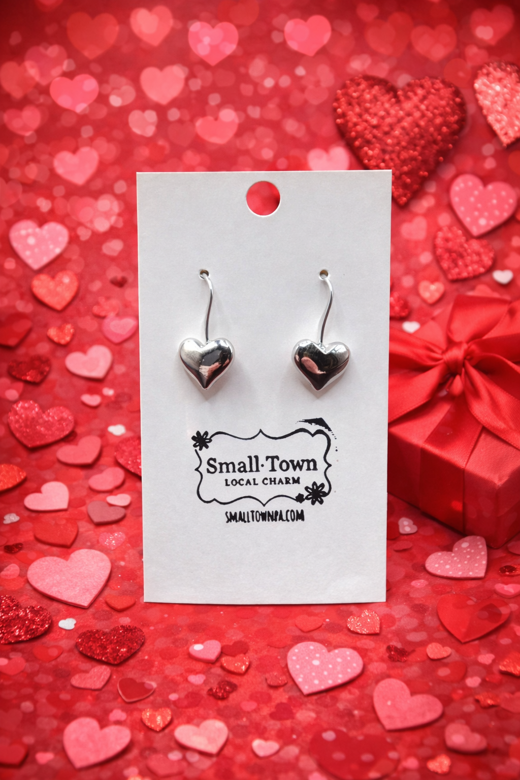 Heart-Shaped 925 Sterling Silver Earrings