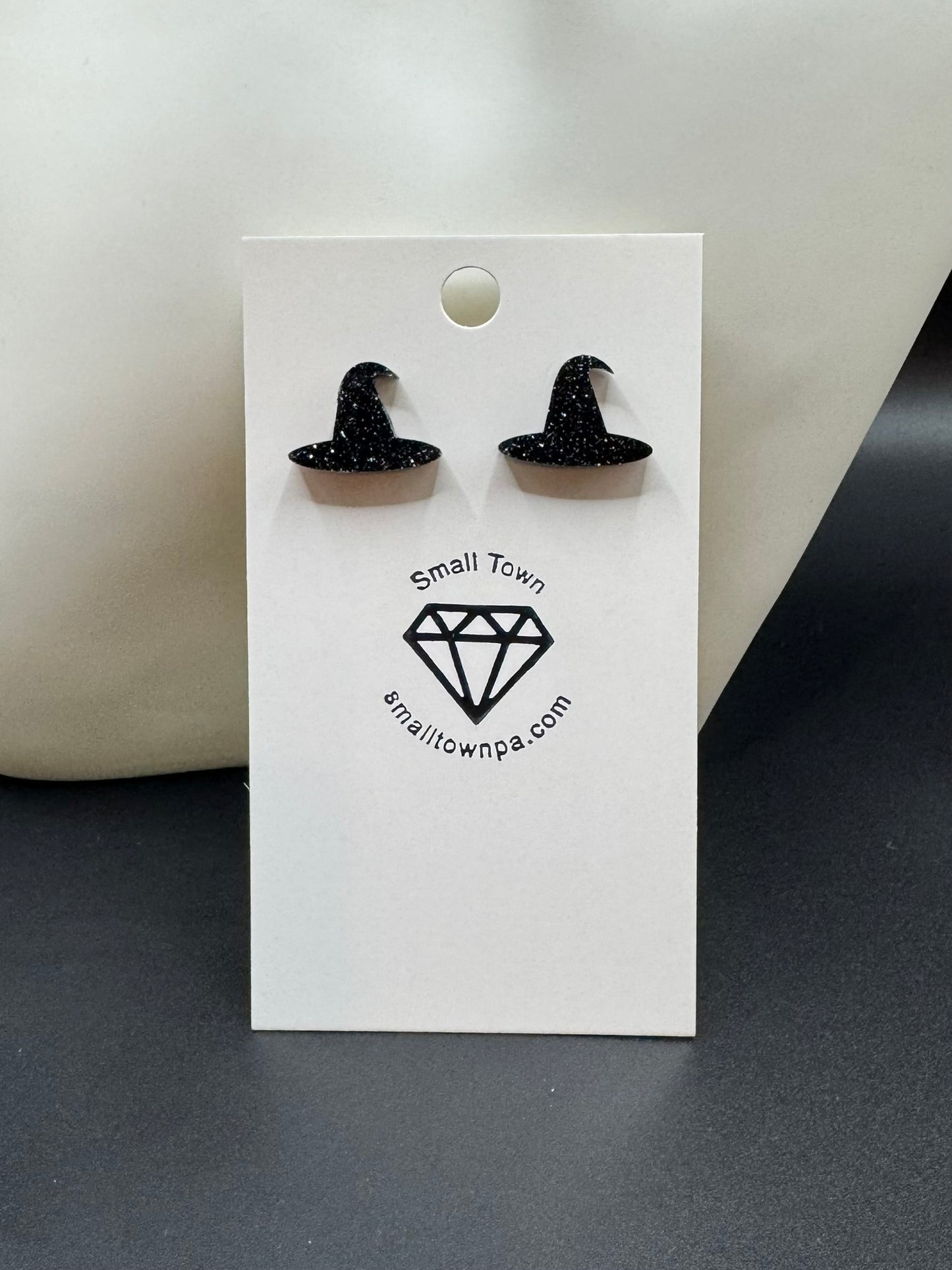 Sparkle Witch Hat Stud Earrings