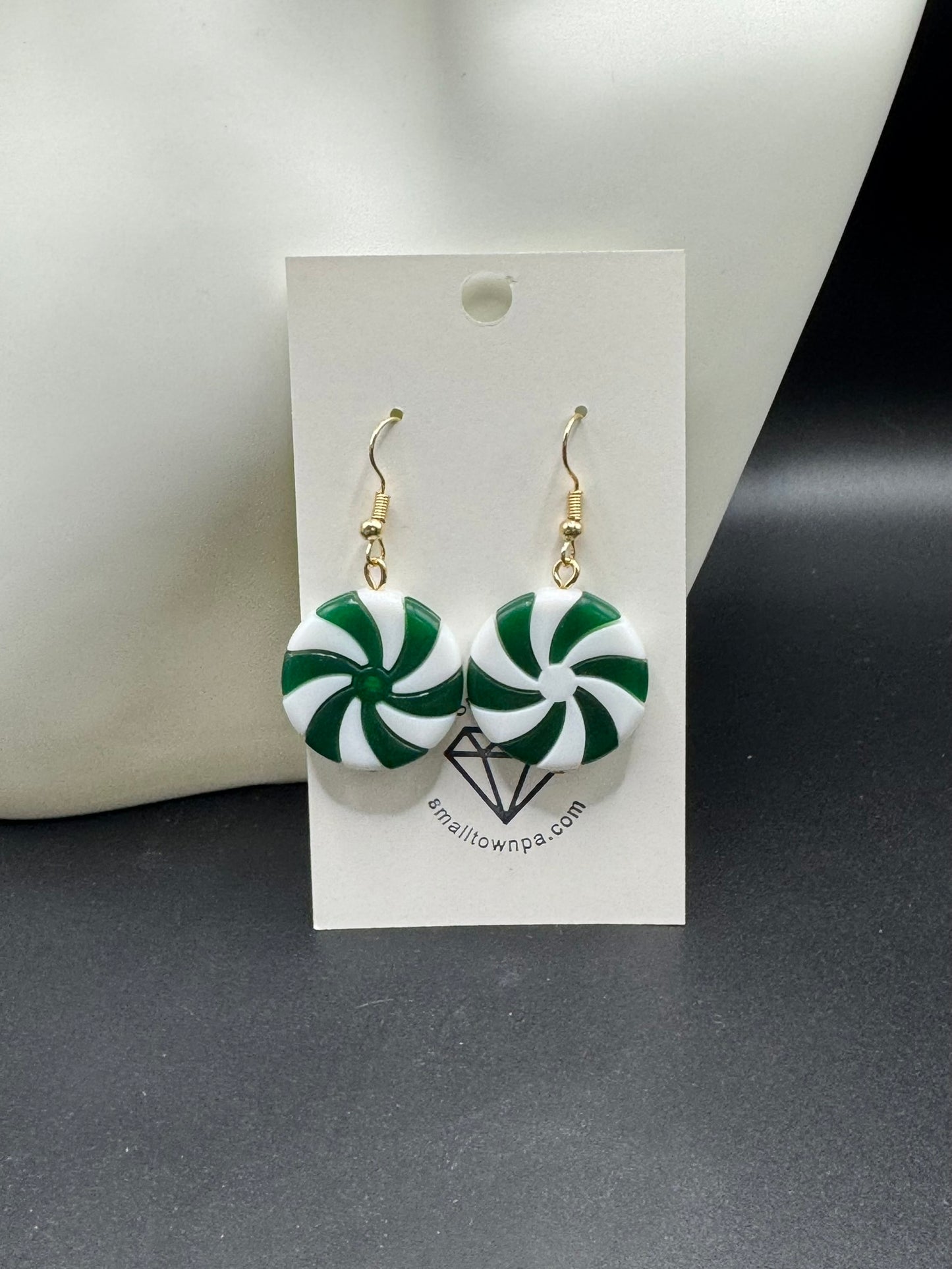 Starlight Spearmint Candy Dangle Earrings