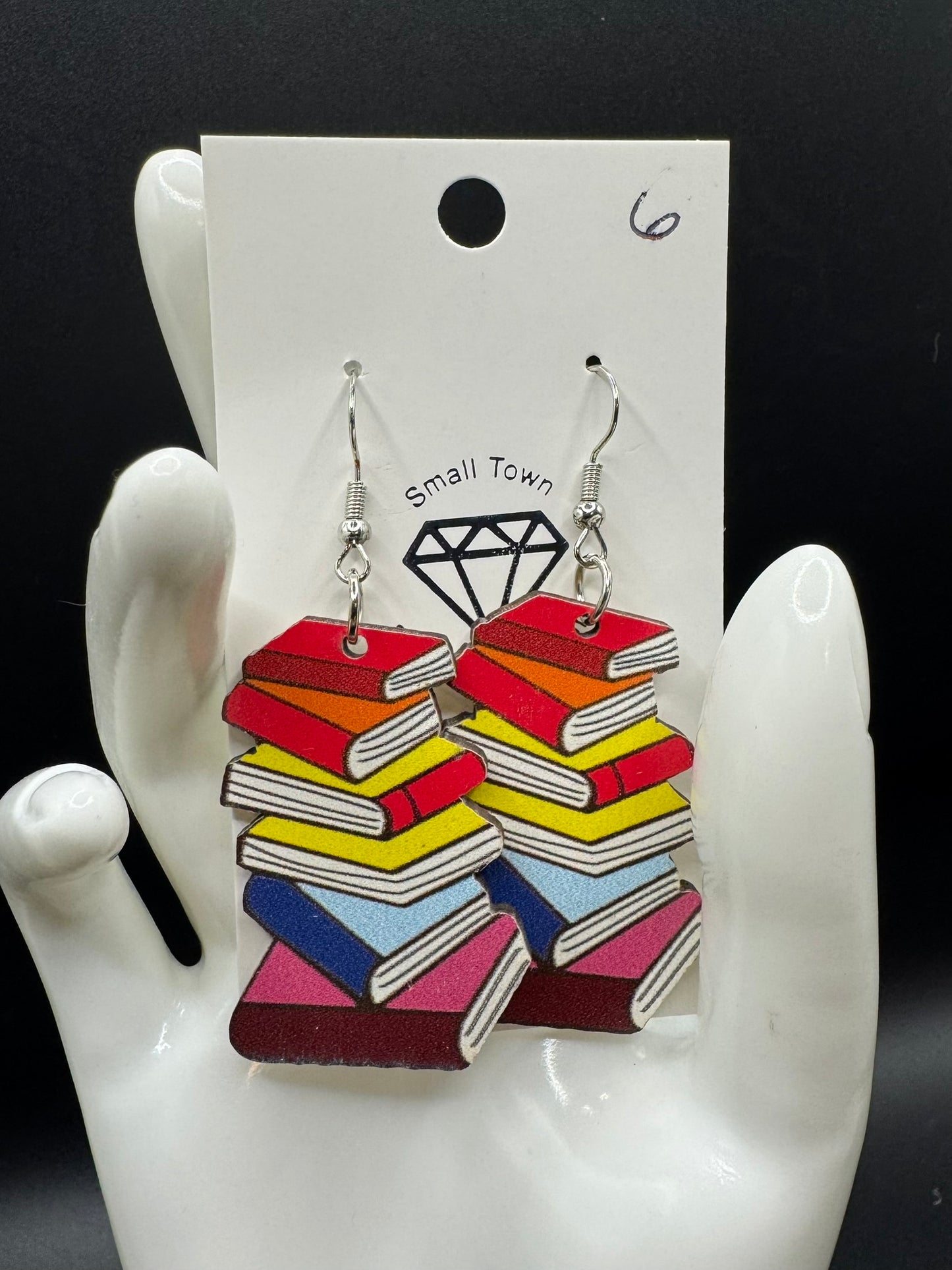 Stacked Books Dangle Earrings