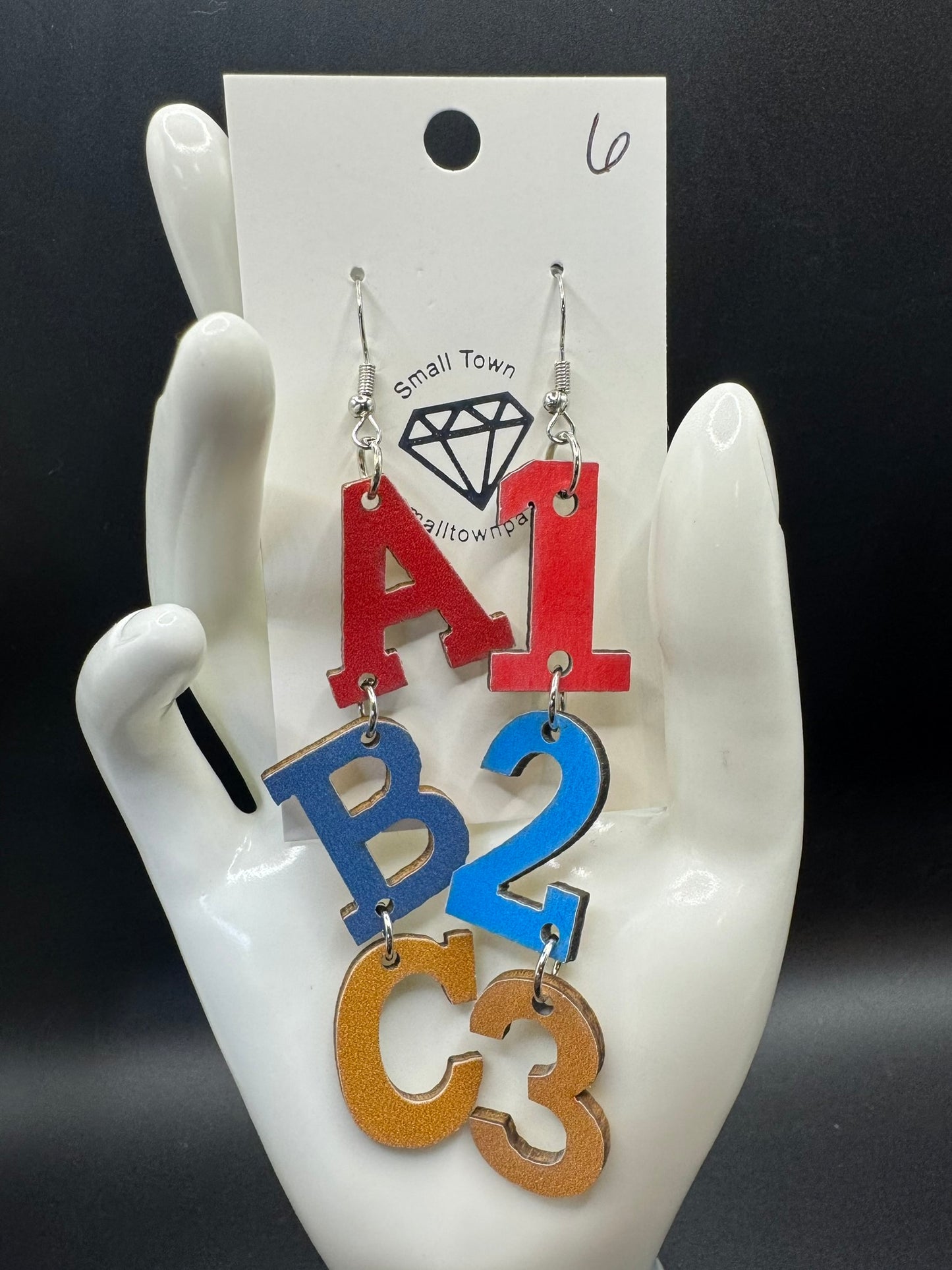 ABC123 Dangle Earrings