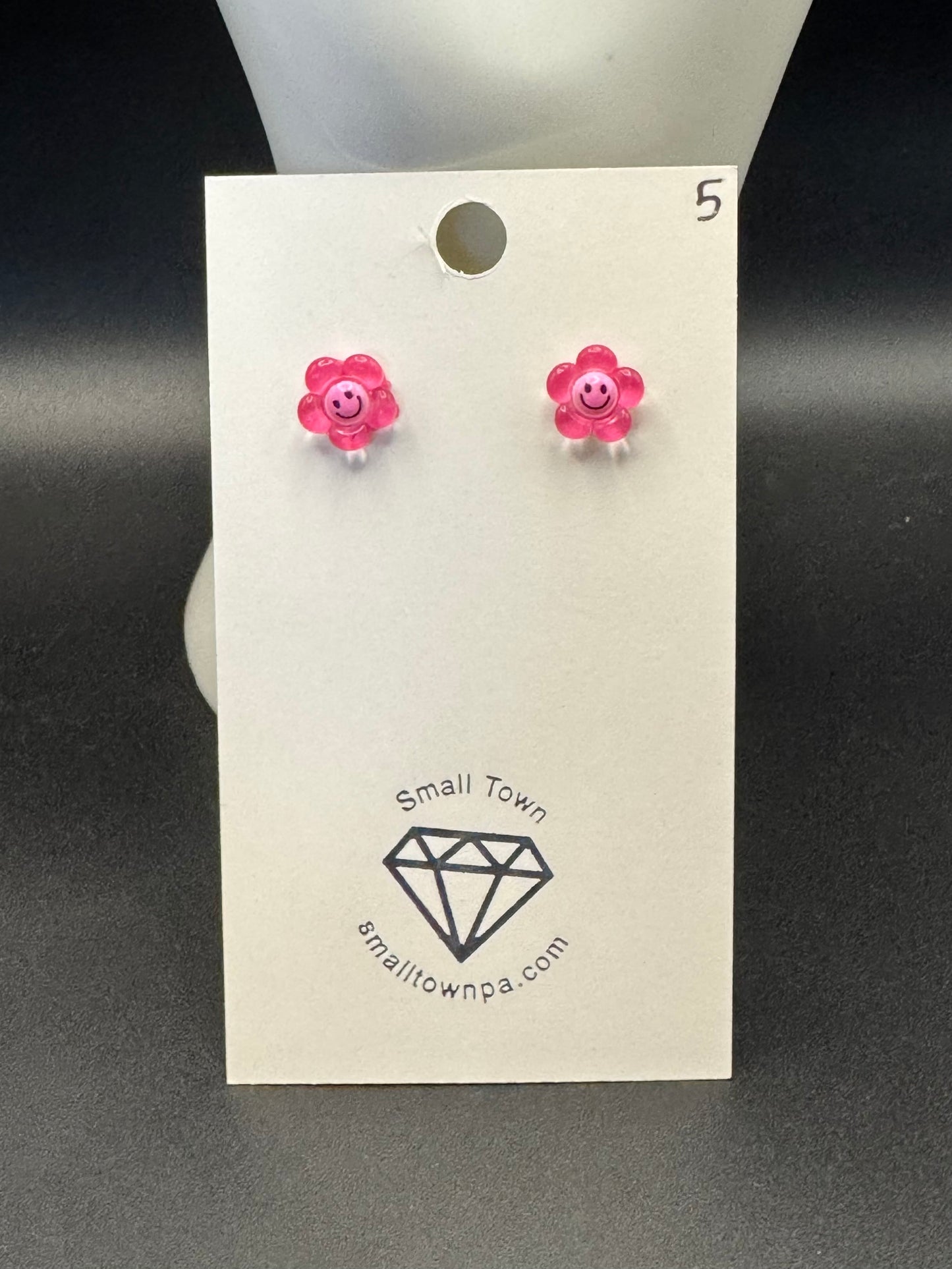 Happy Pink Flower Studs