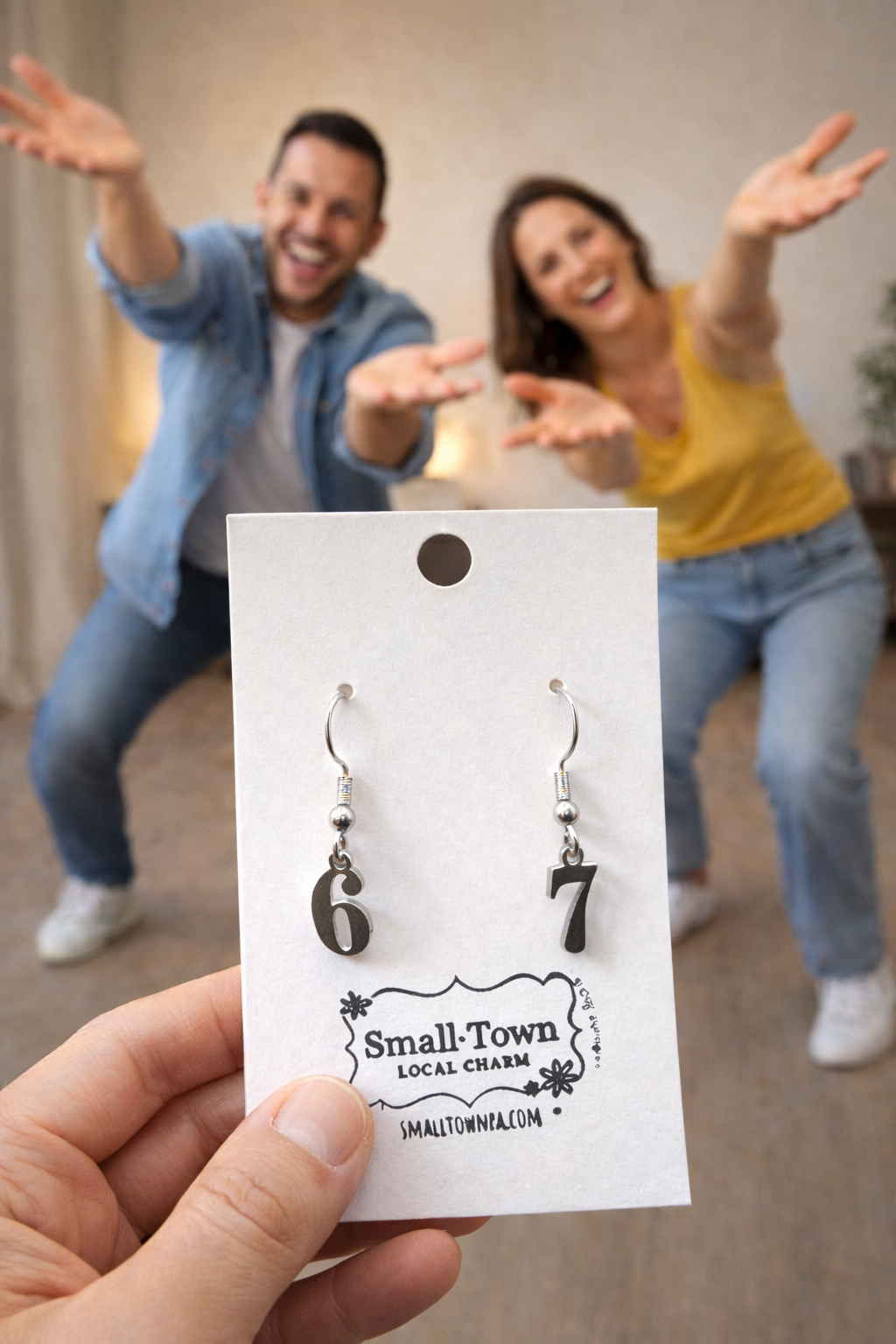 6 7 Stainless Steel Dangle Earrings