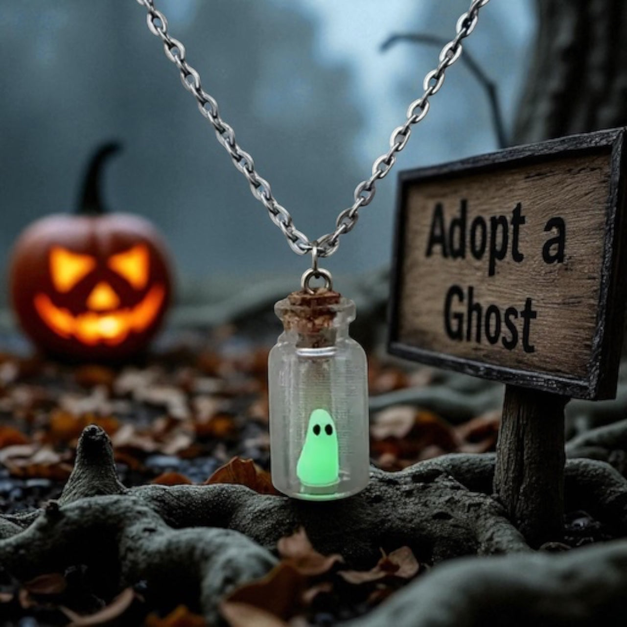 Ghost in a Bottle Necklace