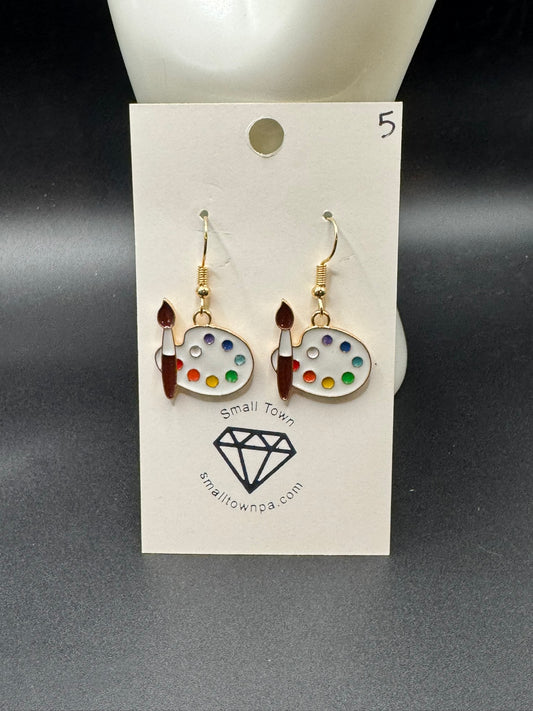 Artist Palette Dangle Earrings