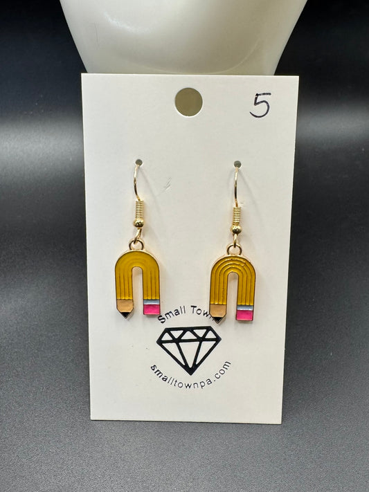 Bent Pencil Dangle Earrings