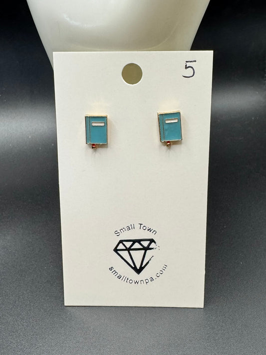 Blue Book Stud Earrings