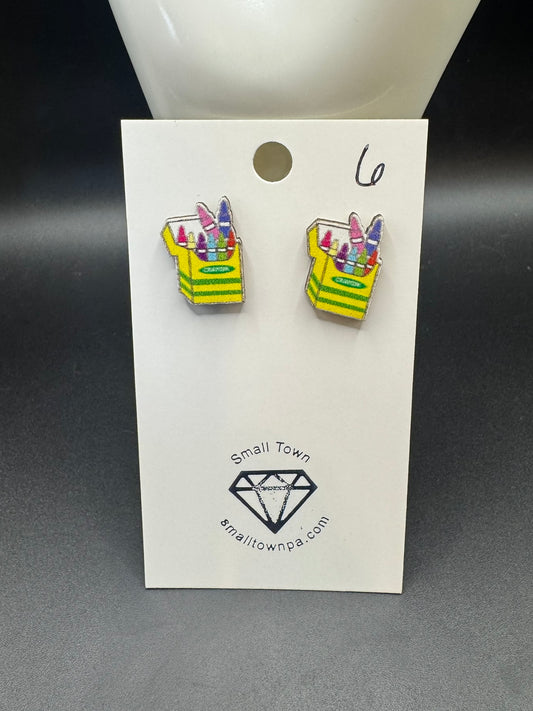 Box of Crayons Stud Earrings