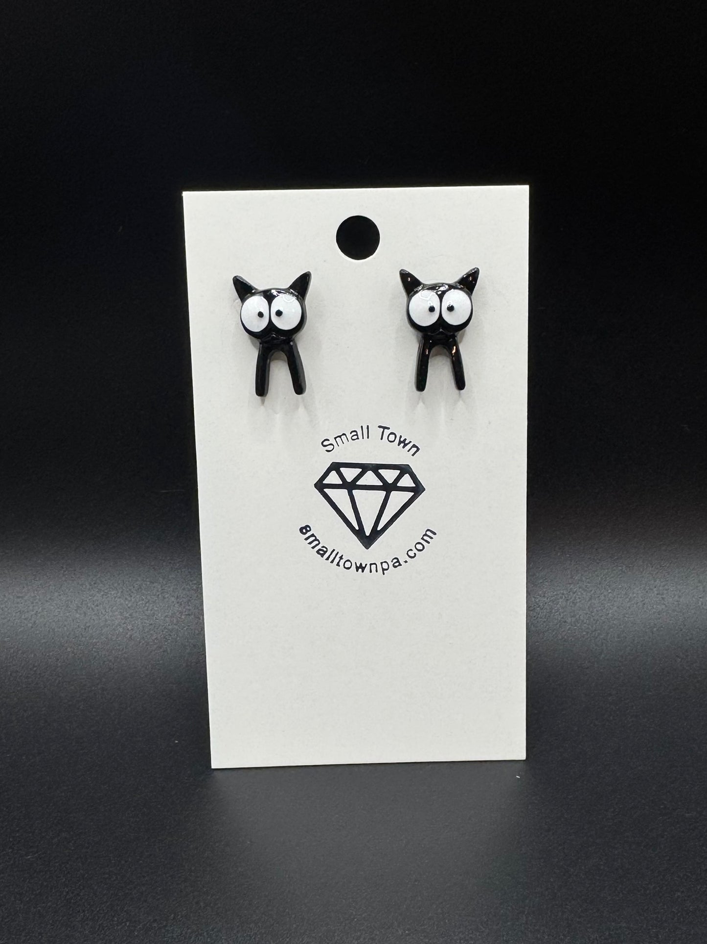 Cat Through Ear Stud Earrings