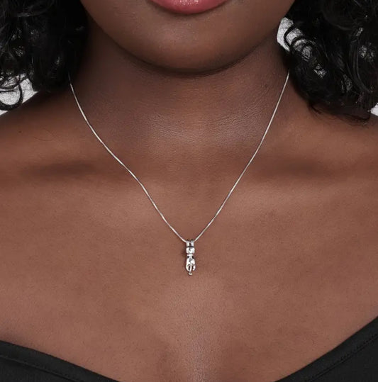 Sterling Cat Necklace