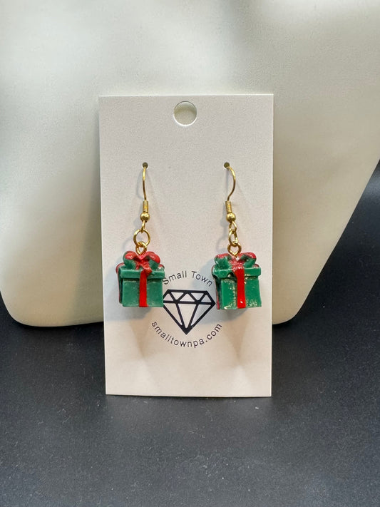 Christmas Present Dangle Earrings