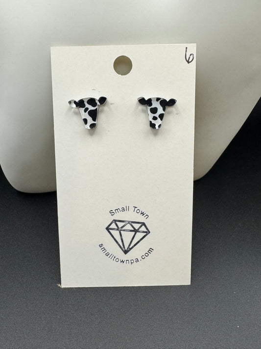 Cow Head Stud Earrings