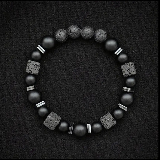 Cube Stone Onyx Bracelet