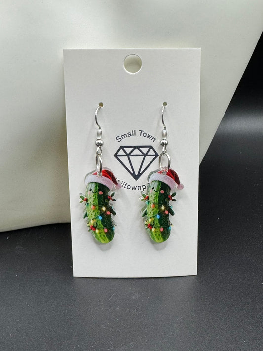 Cute Christmas Pickle Earrings