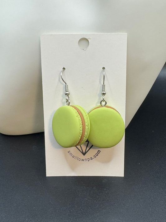 French Macaron Dangle Earrings (Green)