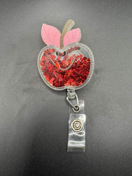Glitter Apple Badge Reel