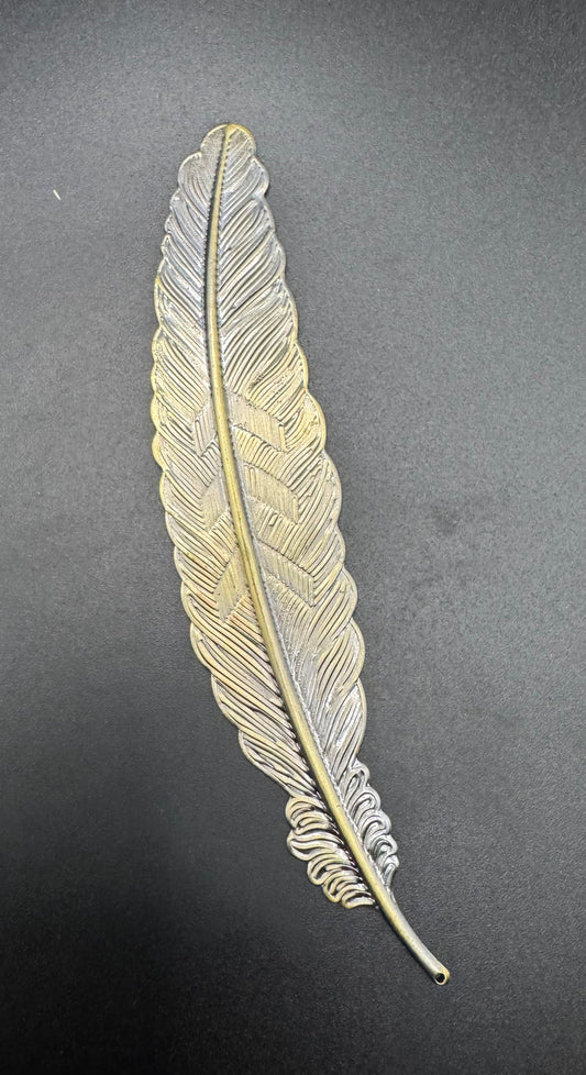 Gold Patina Feather Bookmark