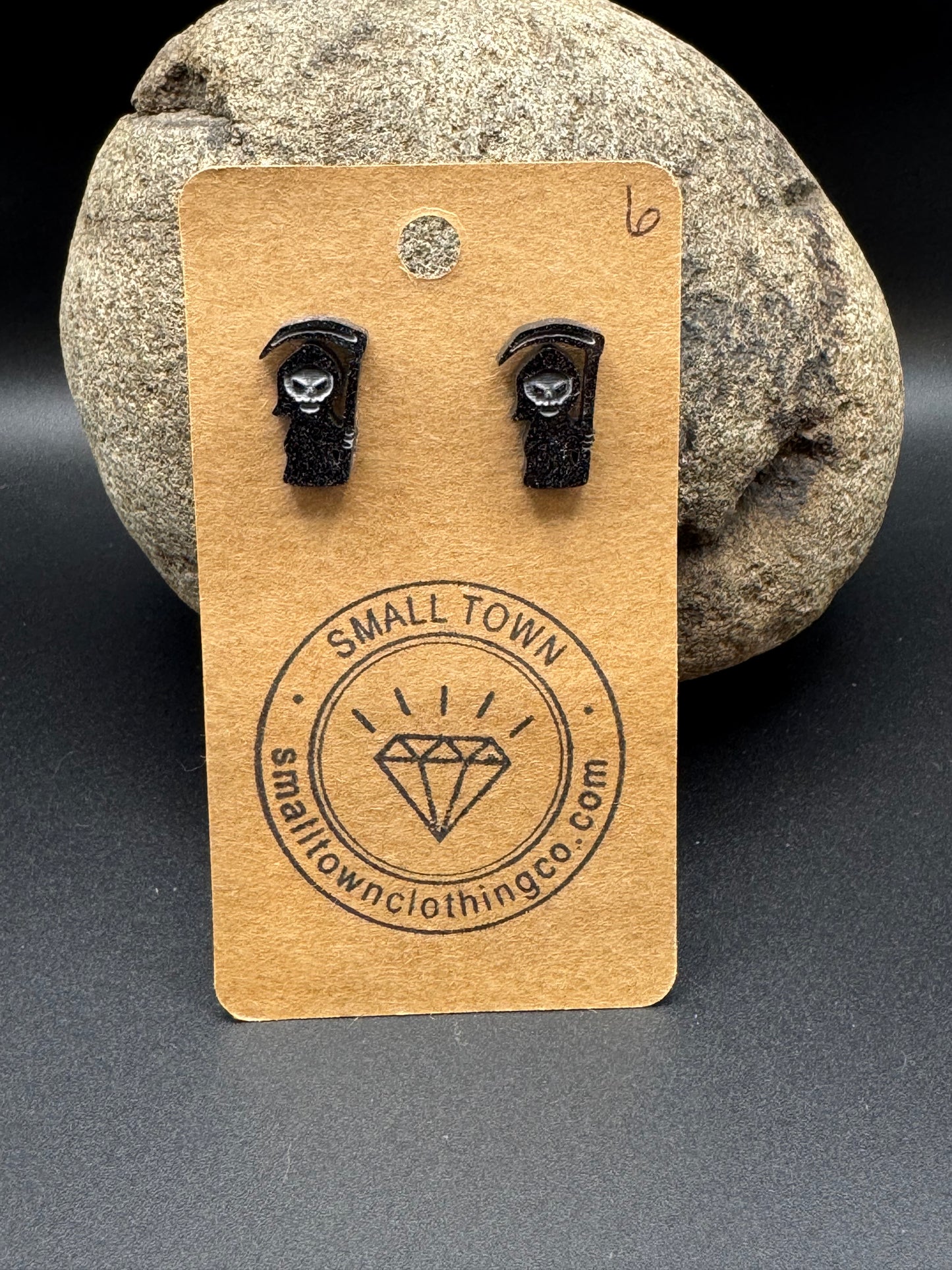 Grim Reaper Stud Earrings