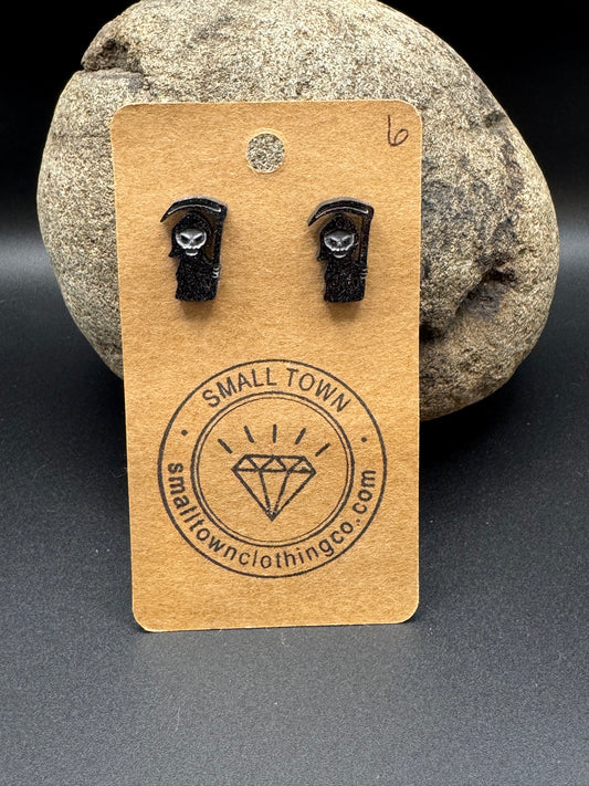 Grim Reaper Stud Earrings