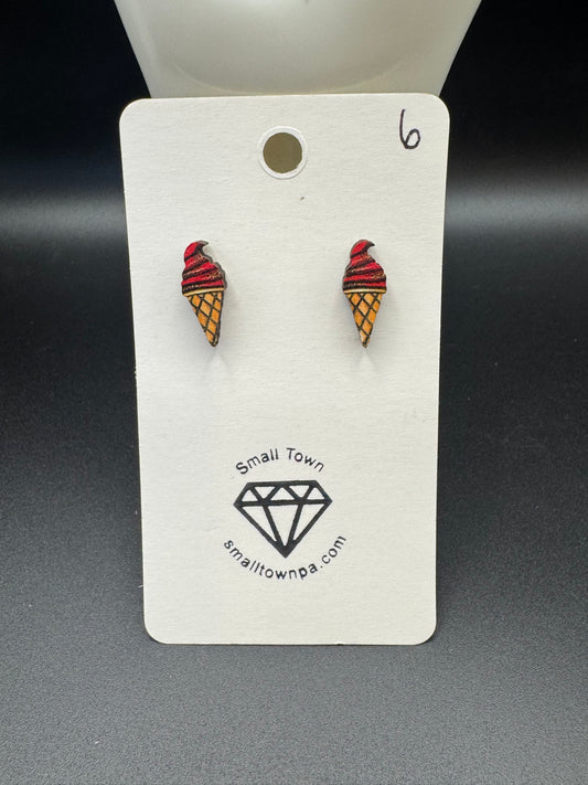 Ice Cream Cone Stud Earrings