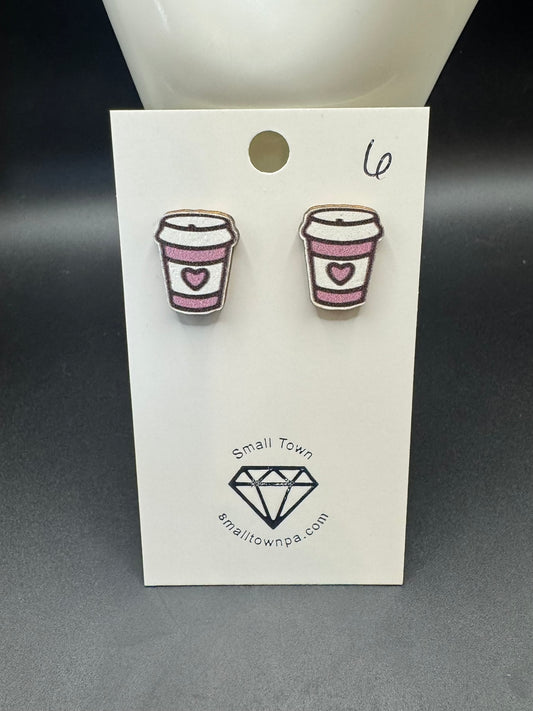 Little Coffee Cup Stud Earrings