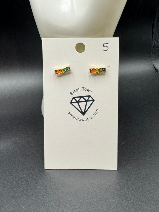 Rainbow Teach Stud Earrings
