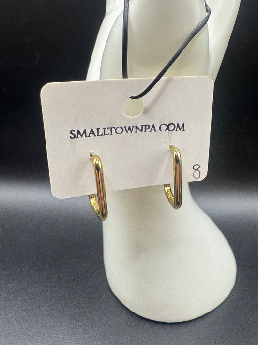 Rectangular Gold Hoop Earrings