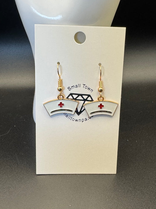 Red Cross Dangle Earrings
