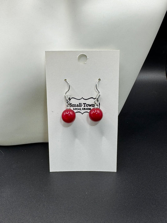 Red Globe Dangle Earrings