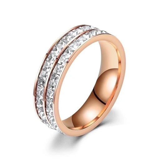 Double Studded Stainless Steel Ring