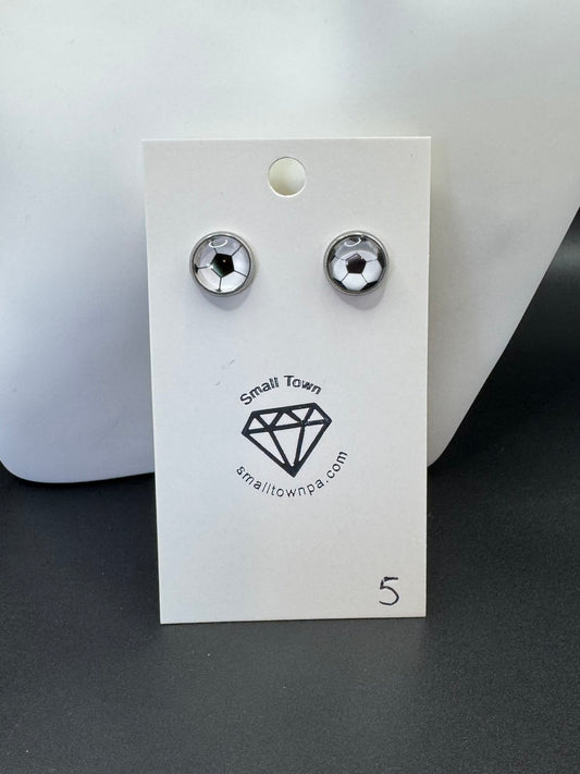 Soccer Stud Earrings (10mm)