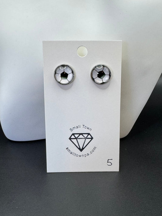 Soccer Stud Earrings (12mm)