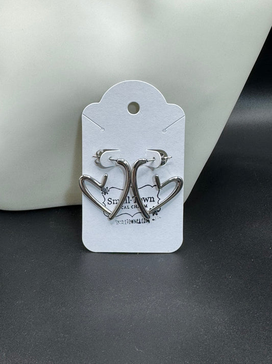 Stainless Steel Heart Studs