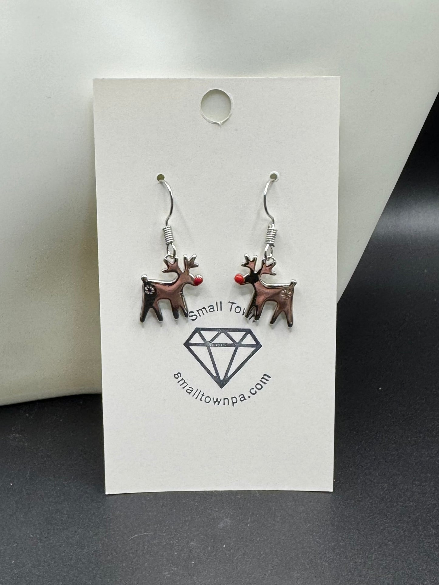 Stainless Steel Rudolph Dangle Earrings