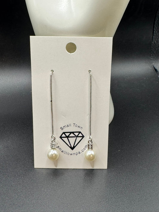 Sterling Silver Shoulder Dusters with Pearl
