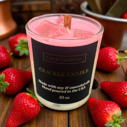 Strawberries and Cream Crackle Candle (10oz)