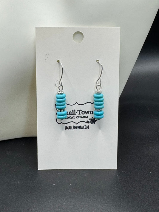 Turquoise Bead Teardrop Earrings