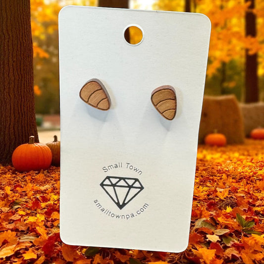 Wooden Candy Corn Earrings